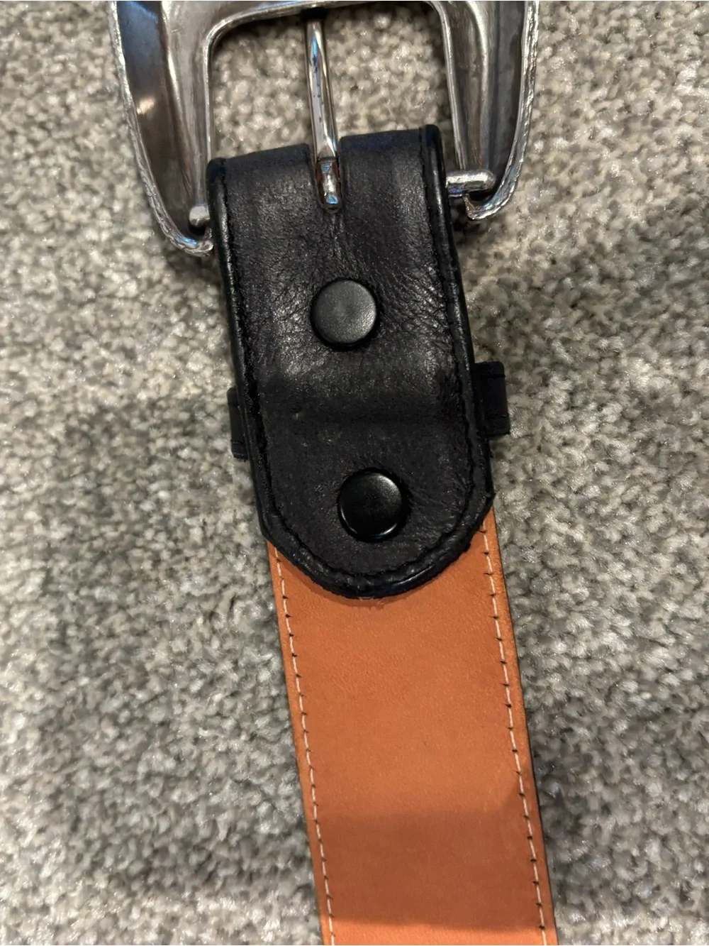 Authentic Tony Lama Black Leather Western Belt with Decorative Silver Buckle